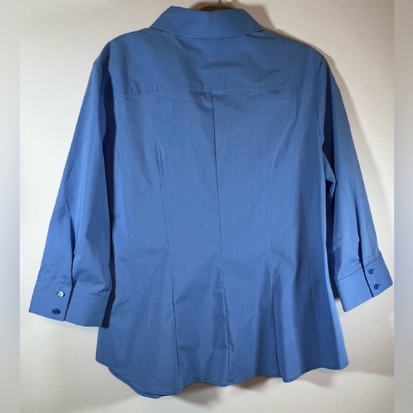Women’s New York & Co Stretch Periwinkle Blue Button Front - Picture 5 of 11